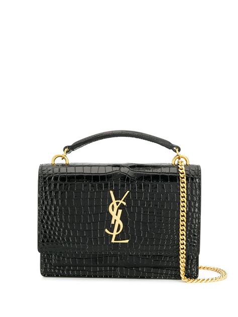 ysl sunset bag with matte black clasp|YSL sunset bag crocodile.